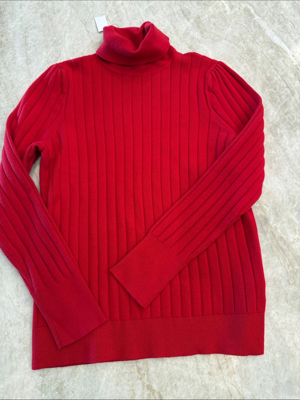 Talbots Red Ribbed Cowl Neck Sweater